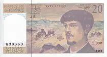 France 20 Francs - Debussy - 1991 - Serial T.032 - P.151