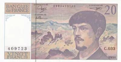 France 20 Francs - Debussy - 1991 - S�rie C.033