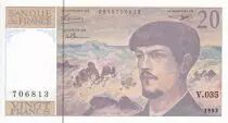 France 20 Francs - Debussy - 1992 - Serial V.035 - P.151