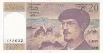 France 20 Francs - Debussy - 1993 - Serial K.039