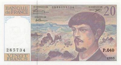 France 20 Francs - Debussy - 1993 - S�rie P.040