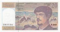 France 20 Francs - Debussy - 1993 - S&eacute;rie P.040