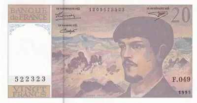 France 20 Francs - Debussy - 1995 - Serial F.049 - P.151