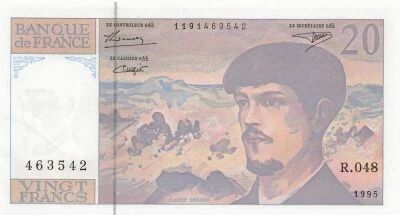 France 20 Francs - Debussy - 1995 - S�rie R.048