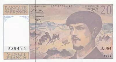 France 20 Francs - Debussy - 1997 - Serial B.064