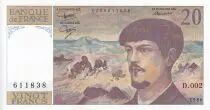 France 20 Francs - Debussy - 1997 - Serial D.002 - P.151
