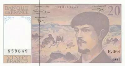 France 20 Francs - Debussy - 1997 - Serial H.064