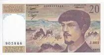 France 20 Francs - Debussy - 1997 - Serial J.001 - P.151