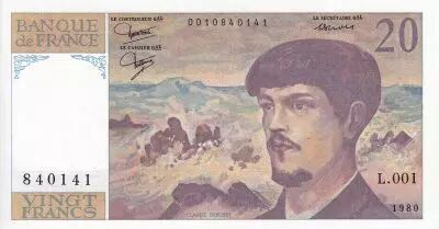 France 20 Francs - Debussy - 1997 - Serial L.001 - P.151
