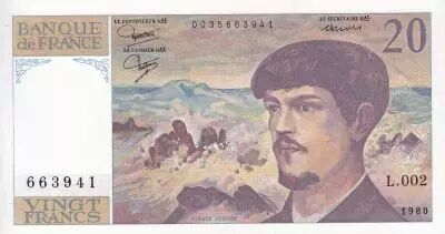 France 20 Francs - Debussy - 1997 - Serial L.002 - P.151