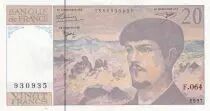 France 20 Francs - Debussy - 1997 - Serial L.064 - P.151