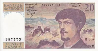 France 20 Francs - Debussy - 1997 - Serial M.002 - P.151