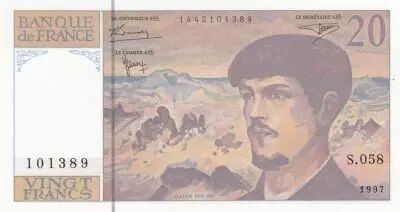 France 20 Francs - Debussy - 1997 - Serial S.058