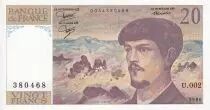France 20 Francs - Debussy - 1997 - Serial U.002 - P.151