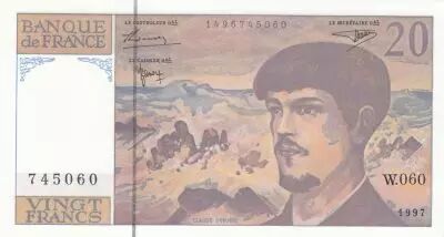 France 20 Francs - Debussy - 1997 - Serial W.060