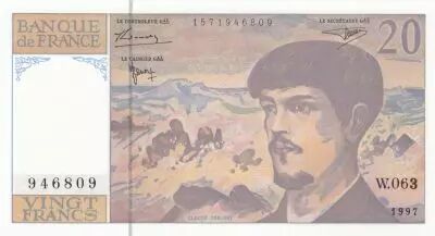 France 20 Francs - Debussy - 1997 - Serial W.063