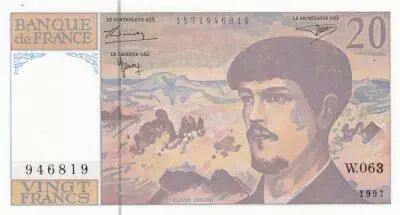 France 20 Francs - Debussy - 1997 - Serial W.063