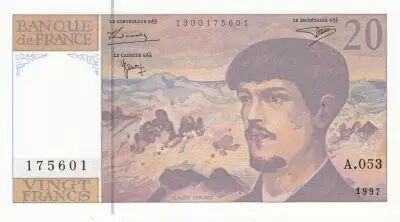France 20 Francs - Debussy - 1997 - S�rie A.053