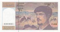 France 20 Francs - Debussy - 1997 - S&eacute;rie F.052