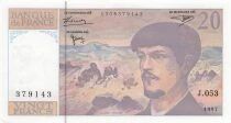 France 20 Francs - Debussy - 1997 - S&eacute;rie J.053