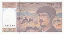 France 20 Francs - Debussy - 1997 - S&eacute;rie L.061