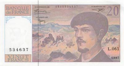 France 20 Francs - Debussy - 1997 - S�rie L.061