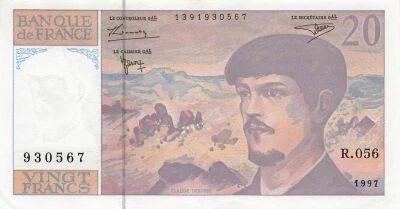 France 20 Francs - Debussy - 1997 - S�rie R.056