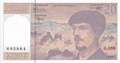 France 20 Francs - Debussy - Serial G.059 - 1997 - UNC - P.151
