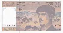 France 20 Francs - Debussy - Serial J.060 - 1997 - UNC - P.151