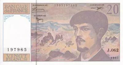 France 20 Francs - Debussy - Serial J.062 - 1997 - UNC - P.151