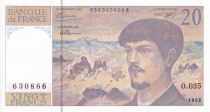 France 20 Francs - Debussy - Serial O.035 - 1992 - UNC - P.151