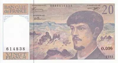 France 20 Francs - Debussy - Serial O.036 - 1992 - UNC - P.151