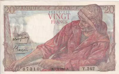 France 20 Francs - Fisher -  09-02-1950 - Serial Y.242 - P.100