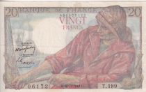 France 20 Francs - Fisher - 10-03-1949 - Serial T.199 - P.100