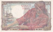 France 20 Francs - Fisher - 10-03-1949 - Serial W.201 - P.100
