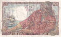 France 20 Francs - Fisher - 14-10-1948 - Serial P.185 - VF - P.100