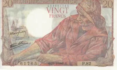 France 20 Francs - Fisher - 15-04-1943 - Serial P.82
