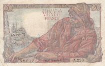 France 20 Francs - Fisher - 19-05-1949 - Serial A.223 - P.100