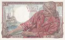 France 20 Francs - Fisher - 24-09-1942 - Serial A.42 - P.100