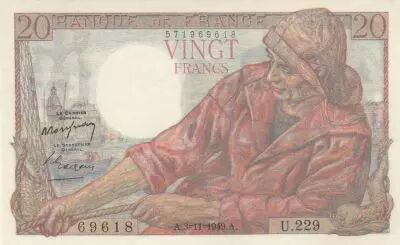 France 20 Francs - Fisherman - 03-11-1949 - S�rie U.229