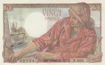 France 20 Francs - fisherman - 07-10-1943 - Serial V.103