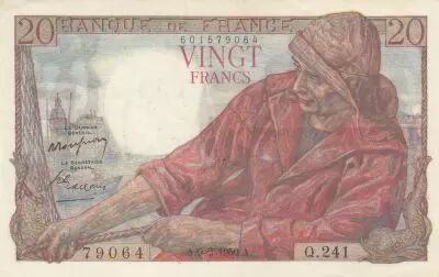 France 20 Francs - Fisherman - 09-02-1950  - Serial Q.241