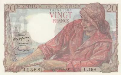 France 20 Francs - fisherman - 10-03-1949 - Serial L.198