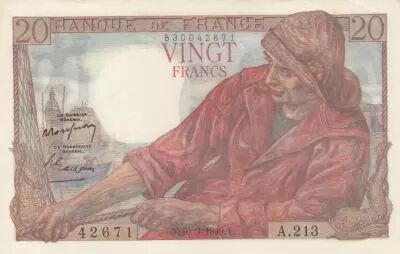 France 20 Francs - Fisherman - 10-03-1949 - S�rie A.213