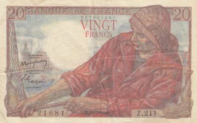 France 20 Francs - Fisherman - 10-03-1949 - Series Z.211