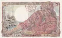 France 20 Francs - Fisherman - 17-05-1944- Serial V.125