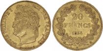 France 20 Francs - Louis Philippe Ier - Tête laurée - 1835 B Rouen