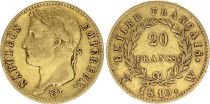 France 20 Francs - Napoléon I - Tête laurée - 1810 - W Lille - Or