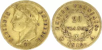 France 20 Francs - Napol�on I - T�te laur�e - 1812 - A Paris - Or