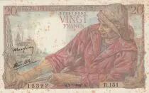 France 20 Francs - P&ecirc;cheur - 09-01-1947- S&eacute;rie R.151 - F.13.11